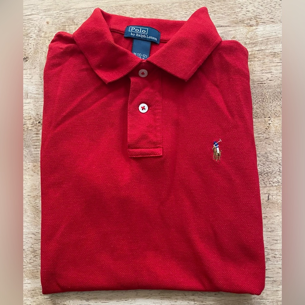 Polo Ralph Lauren boys’ size M (10-12) Iconic Red Mesh Knit Polo Shirt